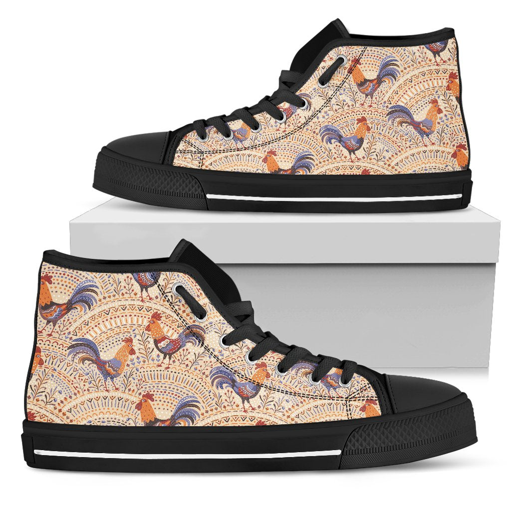 Chicken Boho Style Pattern Women High Top Shoes