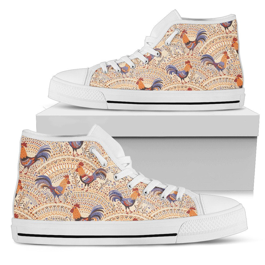 Chicken Boho Style Pattern Women High Top Shoes