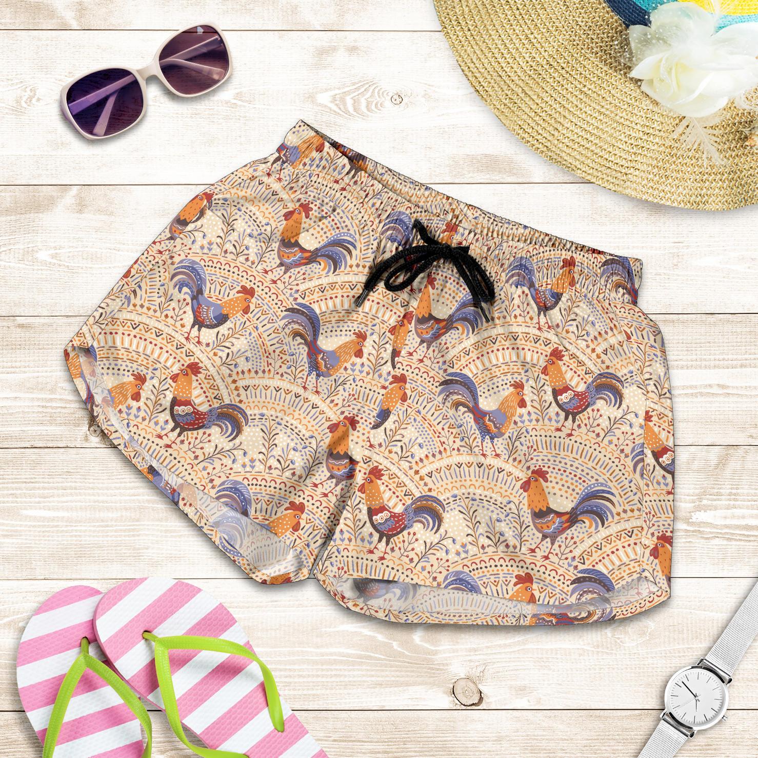 Chicken Boho Style Pattern Women Shorts-JTAMIGO.COM