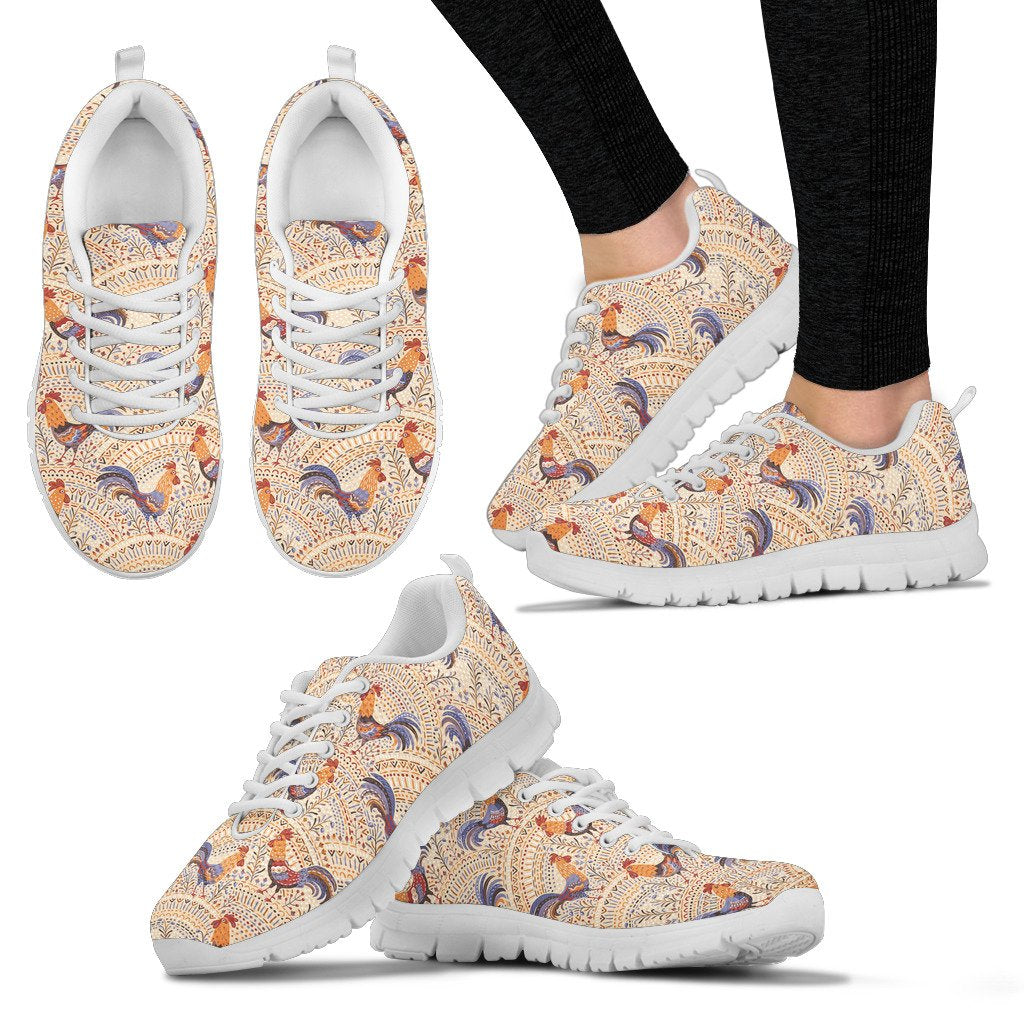 Chicken Boho Style Pattern Women Sneakers Shoes