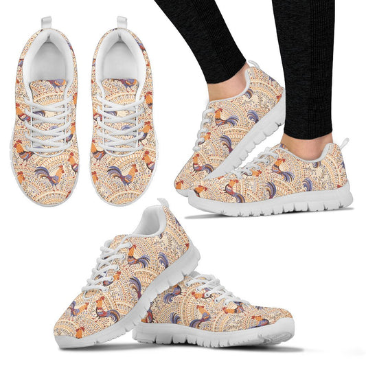 Chicken Boho Style Pattern Women Sneakers Shoes