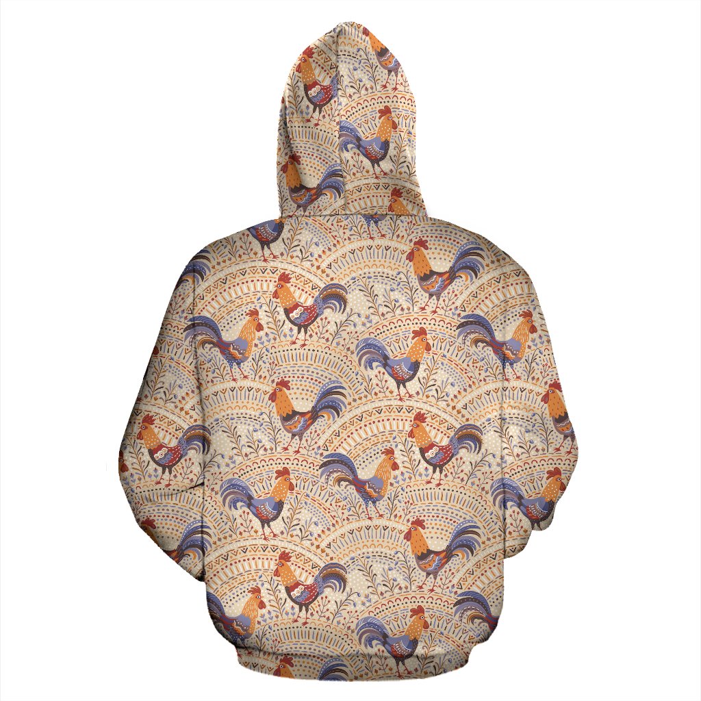 Chicken Boho Style Pattern Zip Up Hoodie