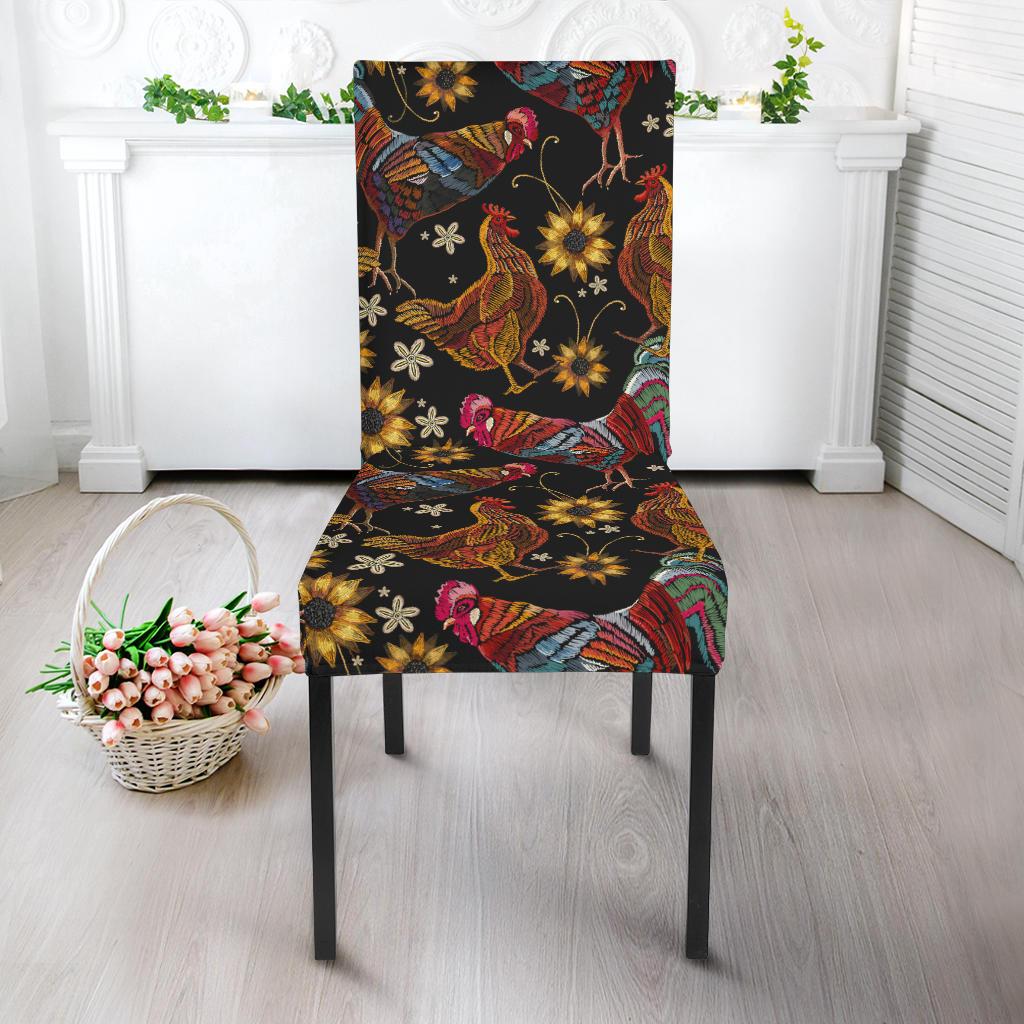 Chicken Embroidery Style Dinning Chair Slipper-JTAMIGO.COM