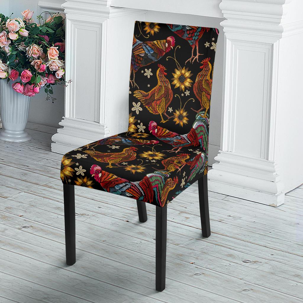 Chicken Embroidery Style Dinning Chair Slipper-JTAMIGO.COM