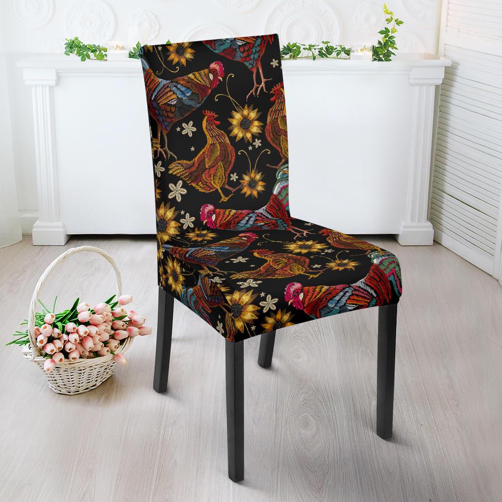 Chicken Embroidery Style Dinning Chair Slipper-JTAMIGO.COM