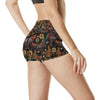 Chicken Embroidery Style High Waisted Spandex Shorts-JTAMIGO.COM