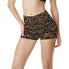 Chicken Embroidery Style High Waisted Spandex Shorts-JTAMIGO.COM