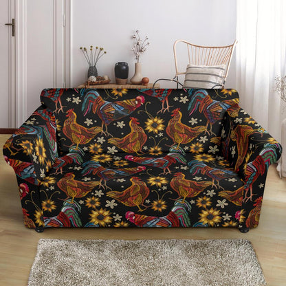 Chicken Embroidery Style Loveseat Slipcover-JTAMIGO.COM