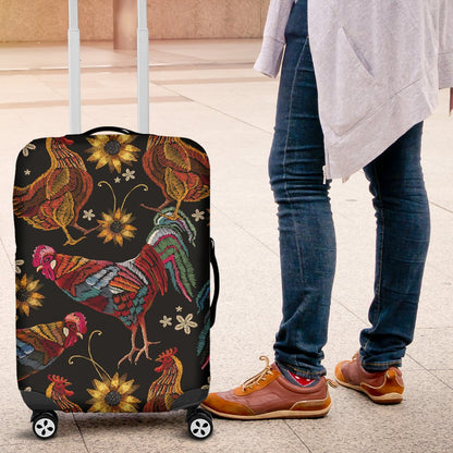 Chicken Embroidery Style Luggage Cover Protector