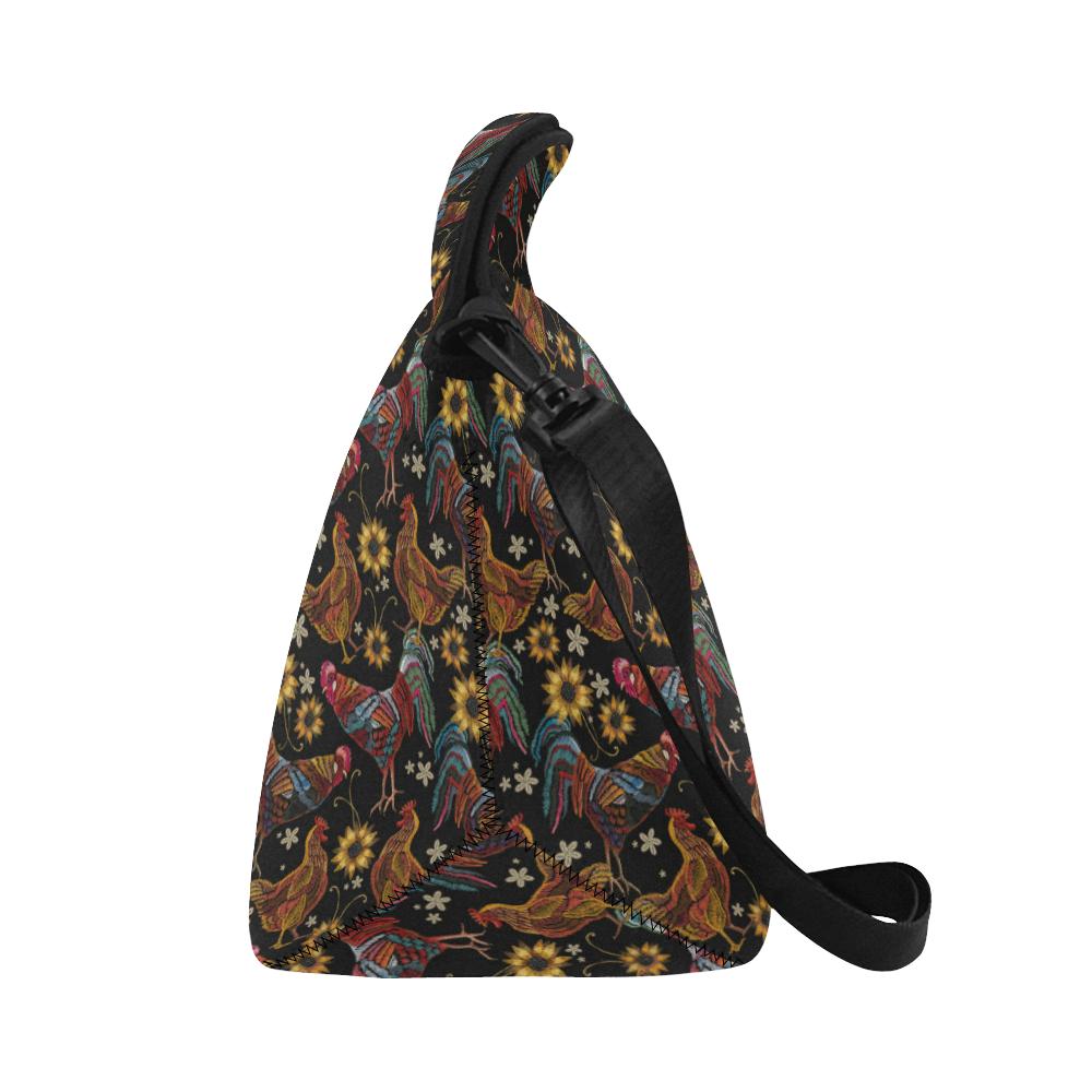 Chicken Embroidery Style Neoprene Lunch Bag (Model 1669)(Large)-JTAMIGO.COM
