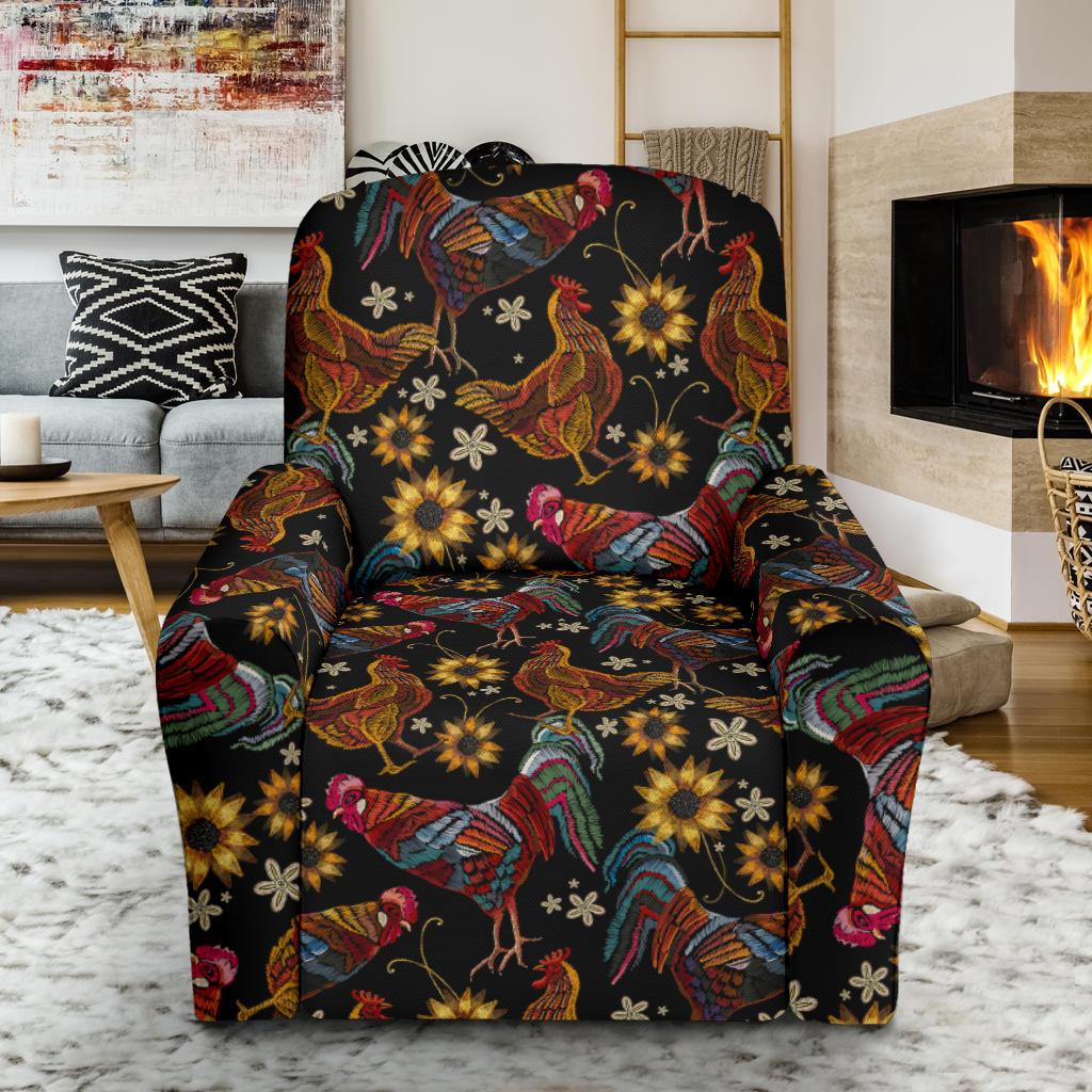 Chicken Embroidery Style Single Sofa Slipcover -JTAMIGO.COM