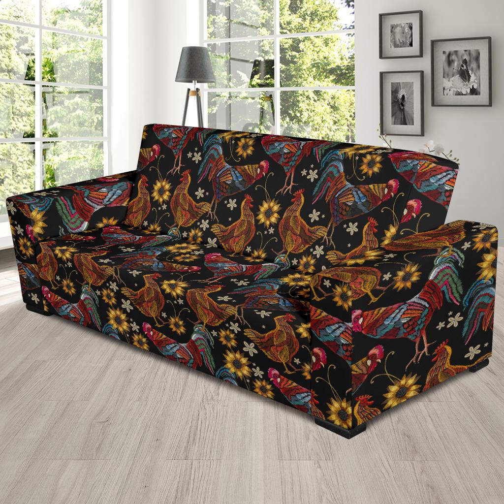 Chicken Embroidery Style Sofa Slipcover-JTAMIGO.COM