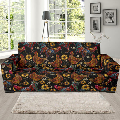 Chicken Embroidery Style Sofa Slipcover-JTAMIGO.COM
