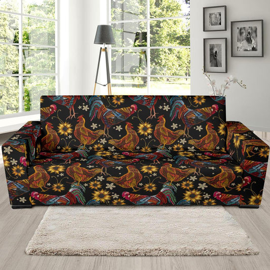 Chicken Embroidery Style Sofa Slipcover-JTAMIGO.COM