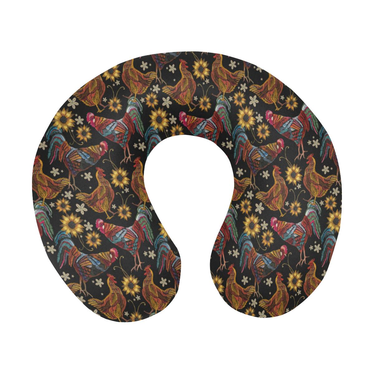 Chicken Embroidery Style U-Shaped Travel Neck Pillow-JTAMIGO.COM