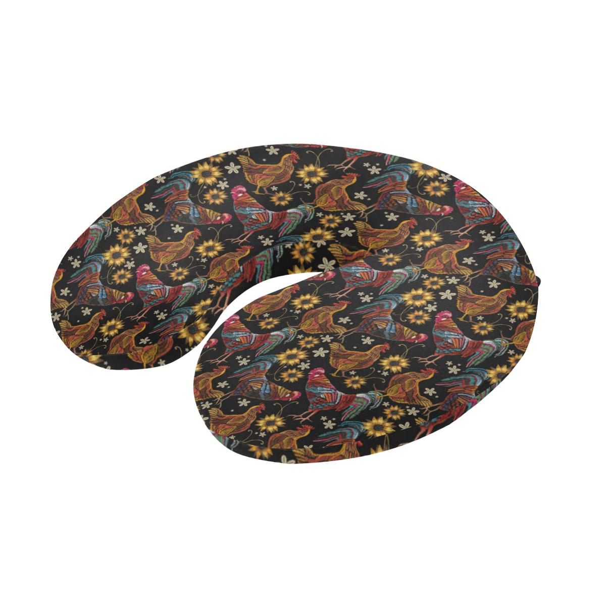Chicken Embroidery Style U-Shaped Travel Neck Pillow-JTAMIGO.COM
