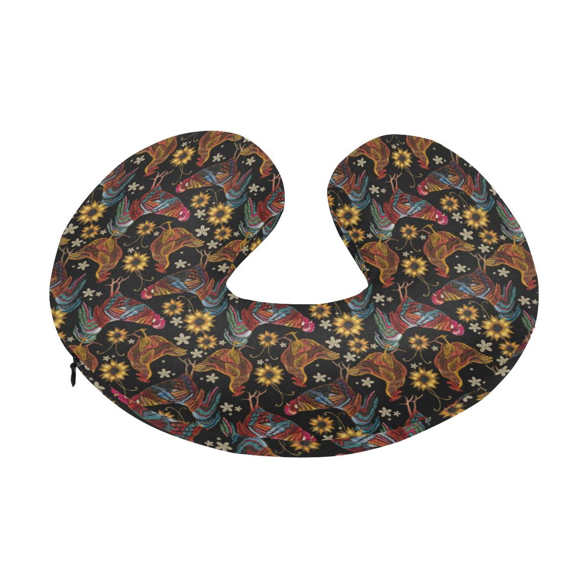 Chicken Embroidery Style U-Shaped Travel Neck Pillow-JTAMIGO.COM