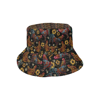 Chicken Embroidery Style Unisex Bucket Hat