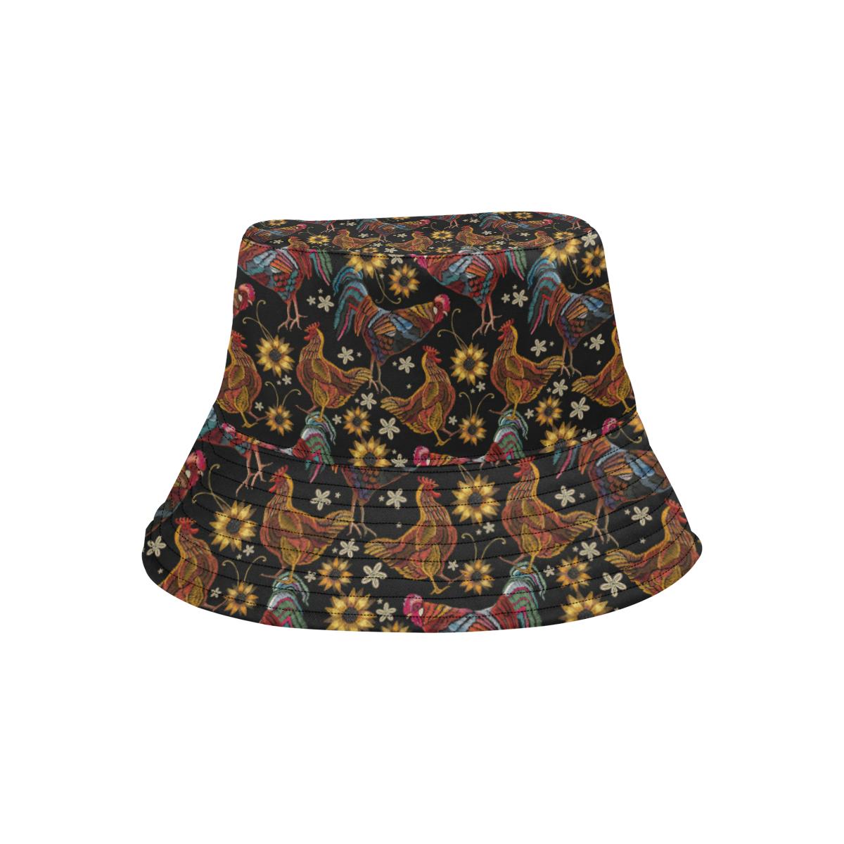 Chicken Embroidery Style Unisex Bucket Hat