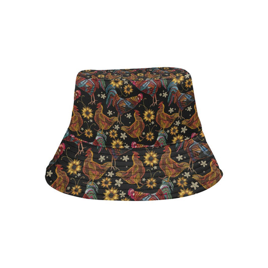 Chicken Embroidery Style Unisex Bucket Hat