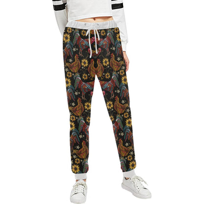 Chicken Embroidery Style Unisex Casual Sweatpants (Model L11)-JTAMIGO.COM