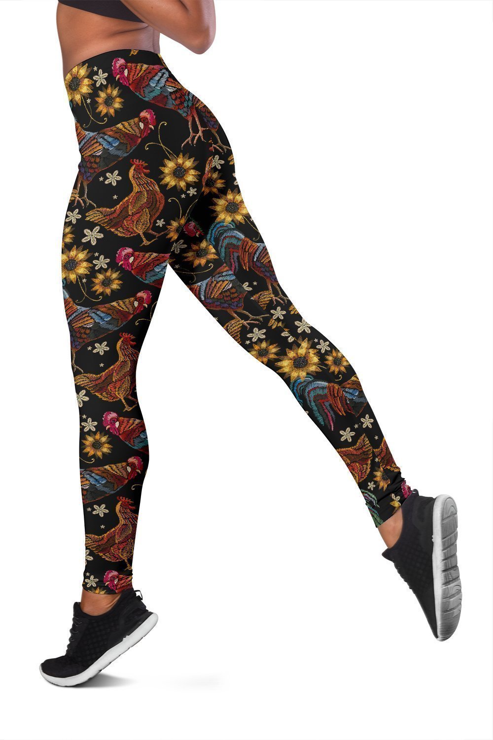 Chicken Embroidery Style Women Leggings