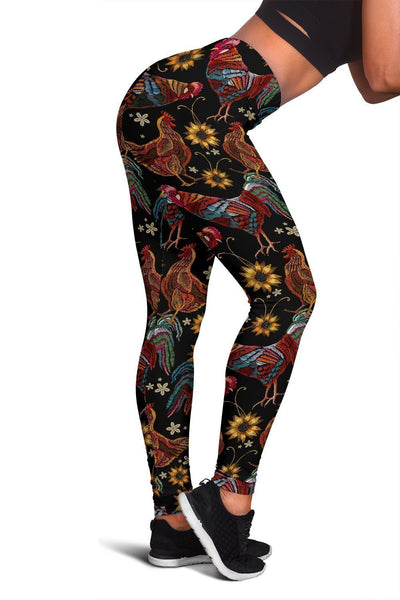 Chicken Embroidery Style Women Leggings