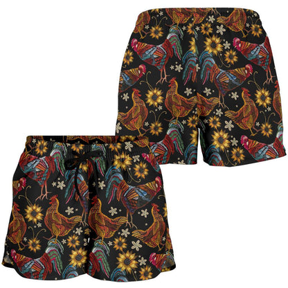 Chicken Embroidery Style Women Shorts-JTAMIGO.COM
