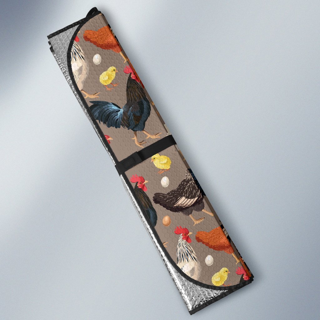 Chicken Evolution Pattern Car Sun Shade For Windshield