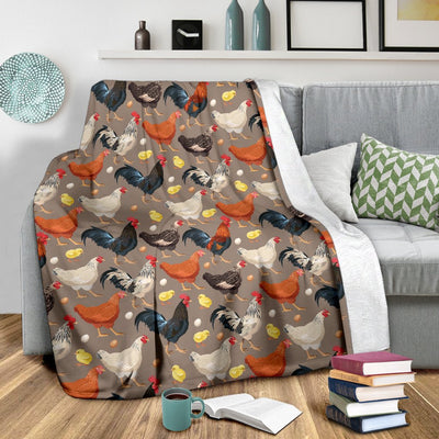 Chicken Evolution Pattern Fleece Blanket