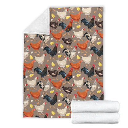 Chicken Evolution Pattern Fleece Blanket