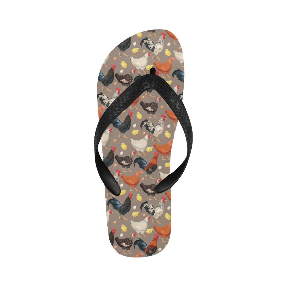 Chicken Evolution Pattern Flip Flops-JTAMIGO.COM