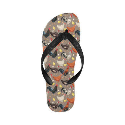 Chicken Evolution Pattern Flip Flops-JTAMIGO.COM