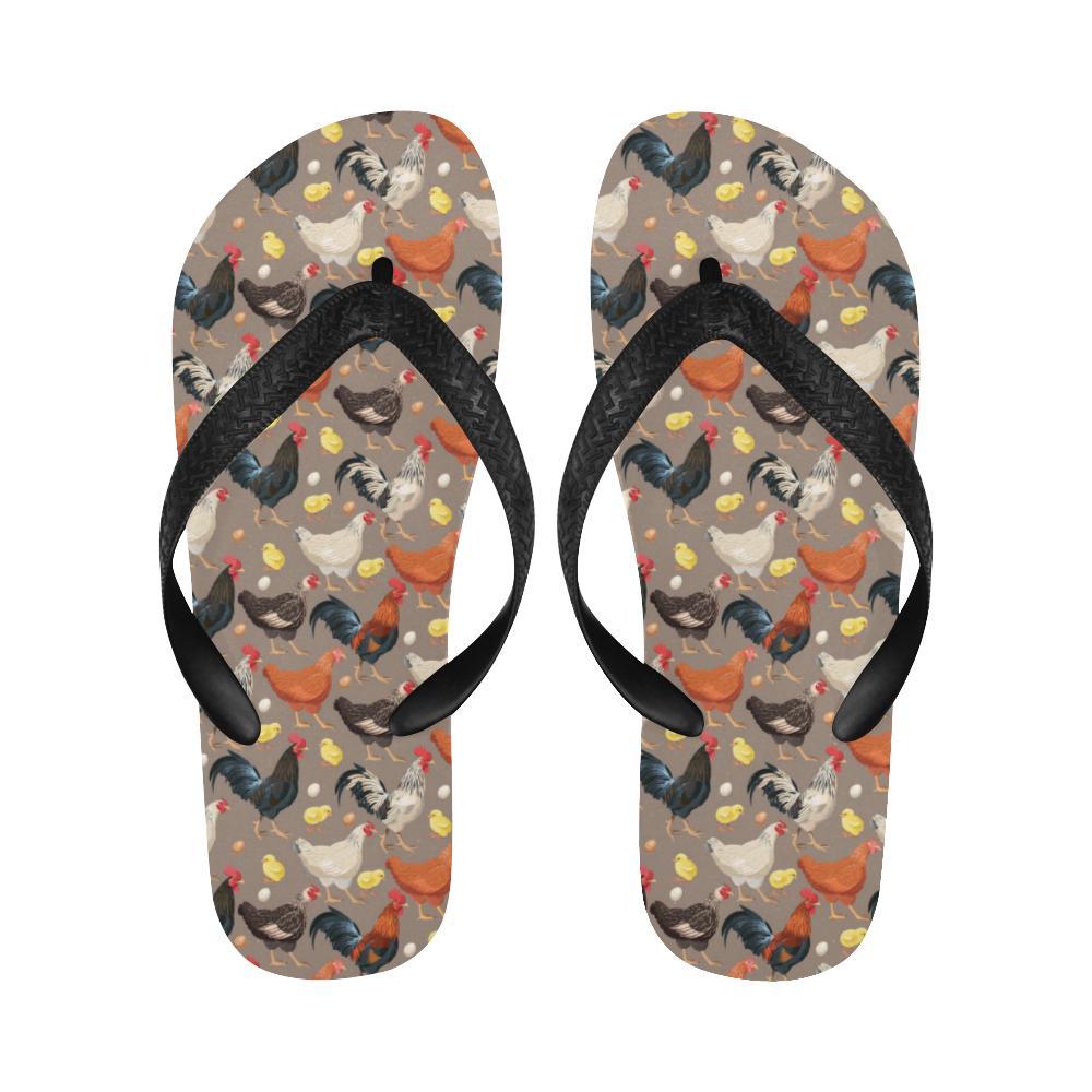 Chicken Evolution Pattern Flip Flops-JTAMIGO.COM