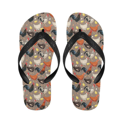 Chicken Evolution Pattern Flip Flops-JTAMIGO.COM