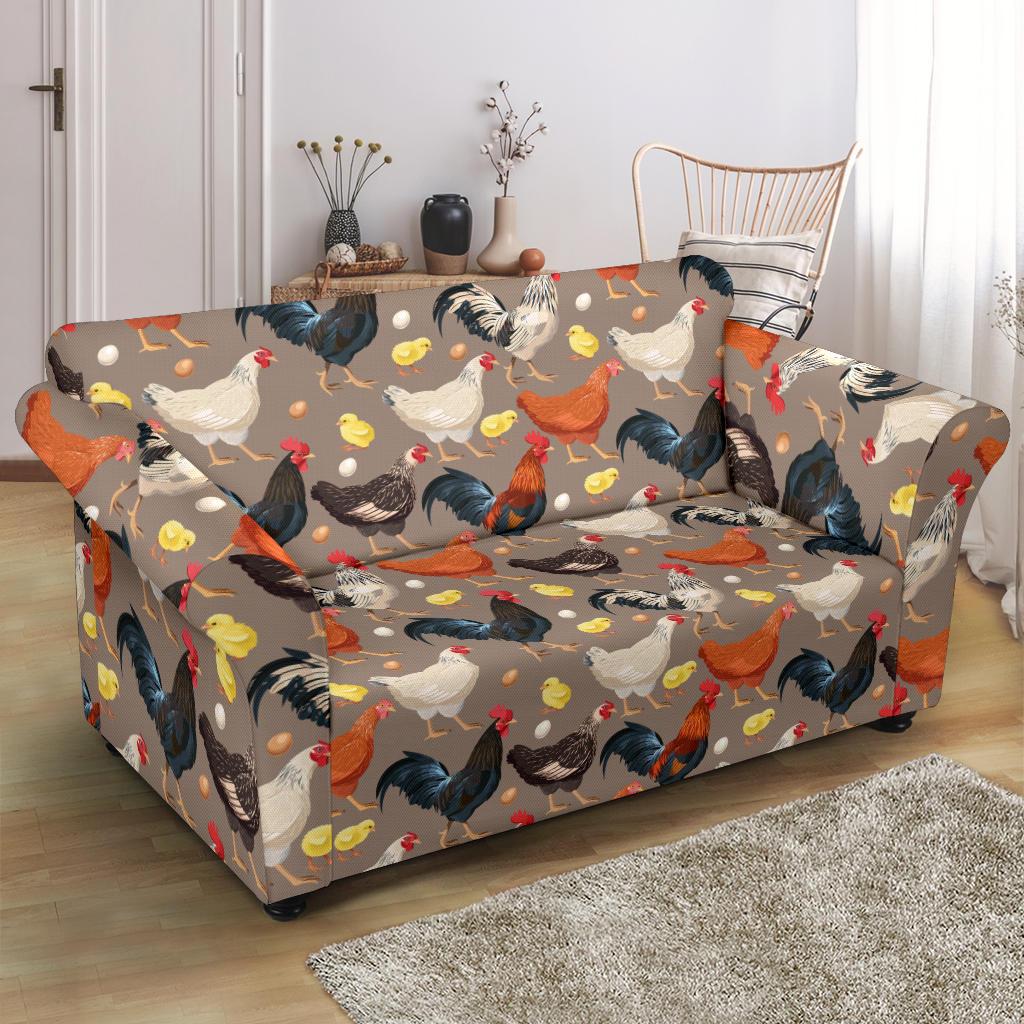 Chicken Evolution Pattern Loveseat Slipcover-JTAMIGO.COM