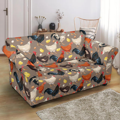 Chicken Evolution Pattern Loveseat Slipcover-JTAMIGO.COM