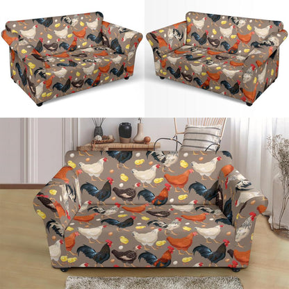 Chicken Evolution Pattern Loveseat Slipcover-JTAMIGO.COM