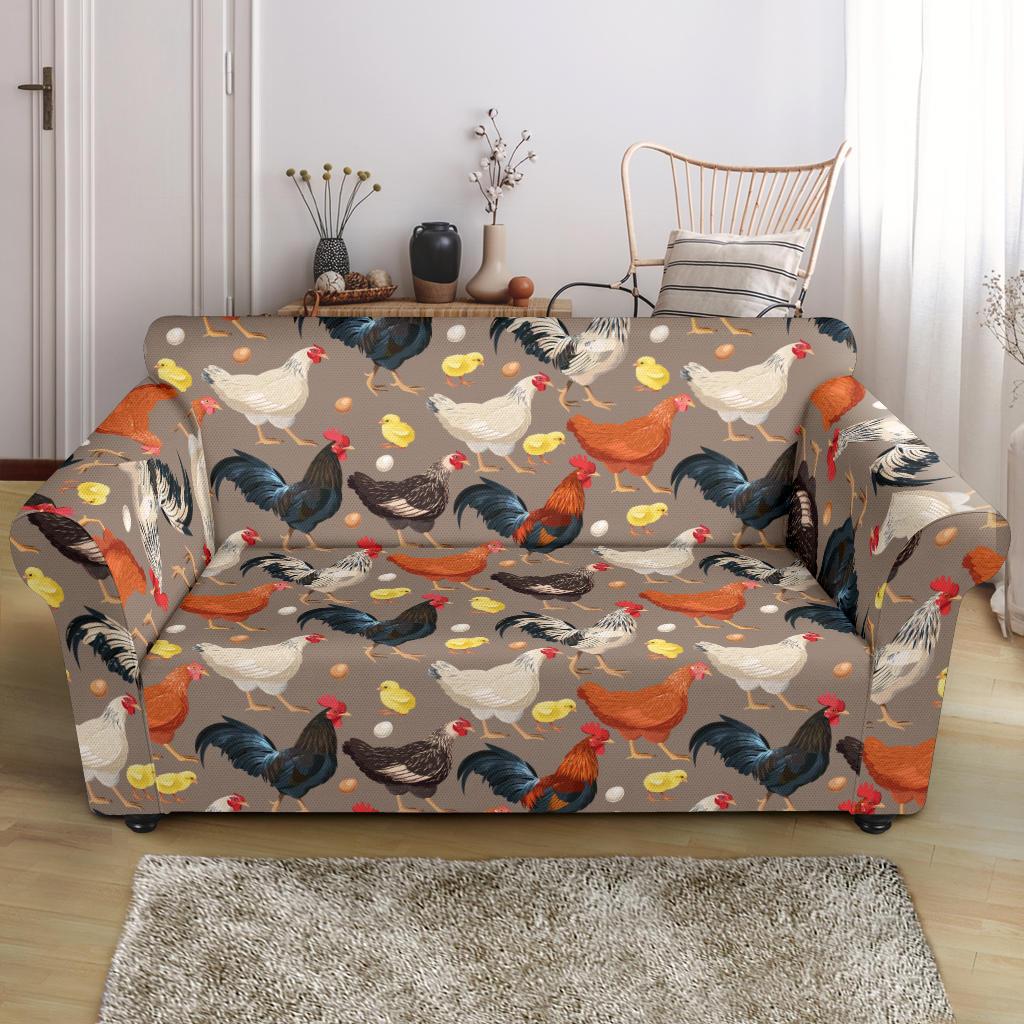 Chicken Evolution Pattern Loveseat Slipcover-JTAMIGO.COM