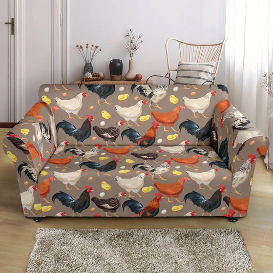 Chicken Evolution Pattern Loveseat Slipcover-JTAMIGO.COM