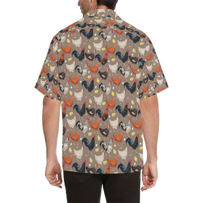 Chicken Evolution Pattern Men Aloha Hawaiian Shirt