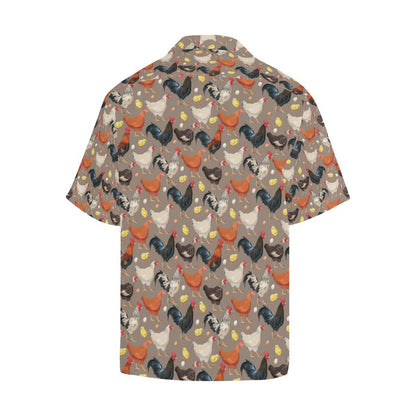 Chicken Evolution Pattern Men Aloha Hawaiian Shirt