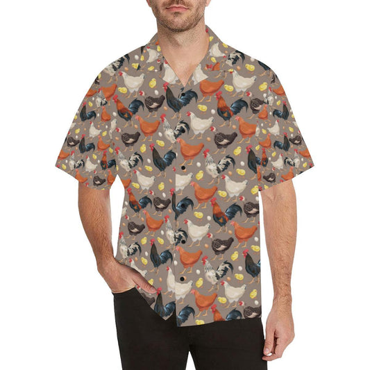 Chicken Evolution Pattern Men Aloha Hawaiian Shirt