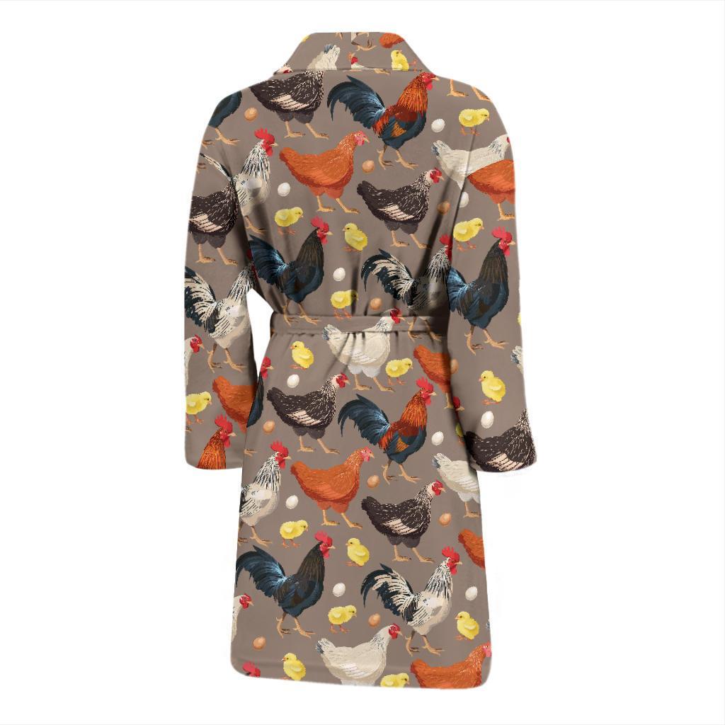 Chicken Evolution Pattern Men Bath Robe-JTAMIGO.COM