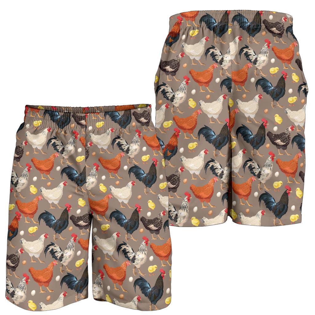 Chicken Evolution Pattern Mens Shorts-JTAMIGO.COM