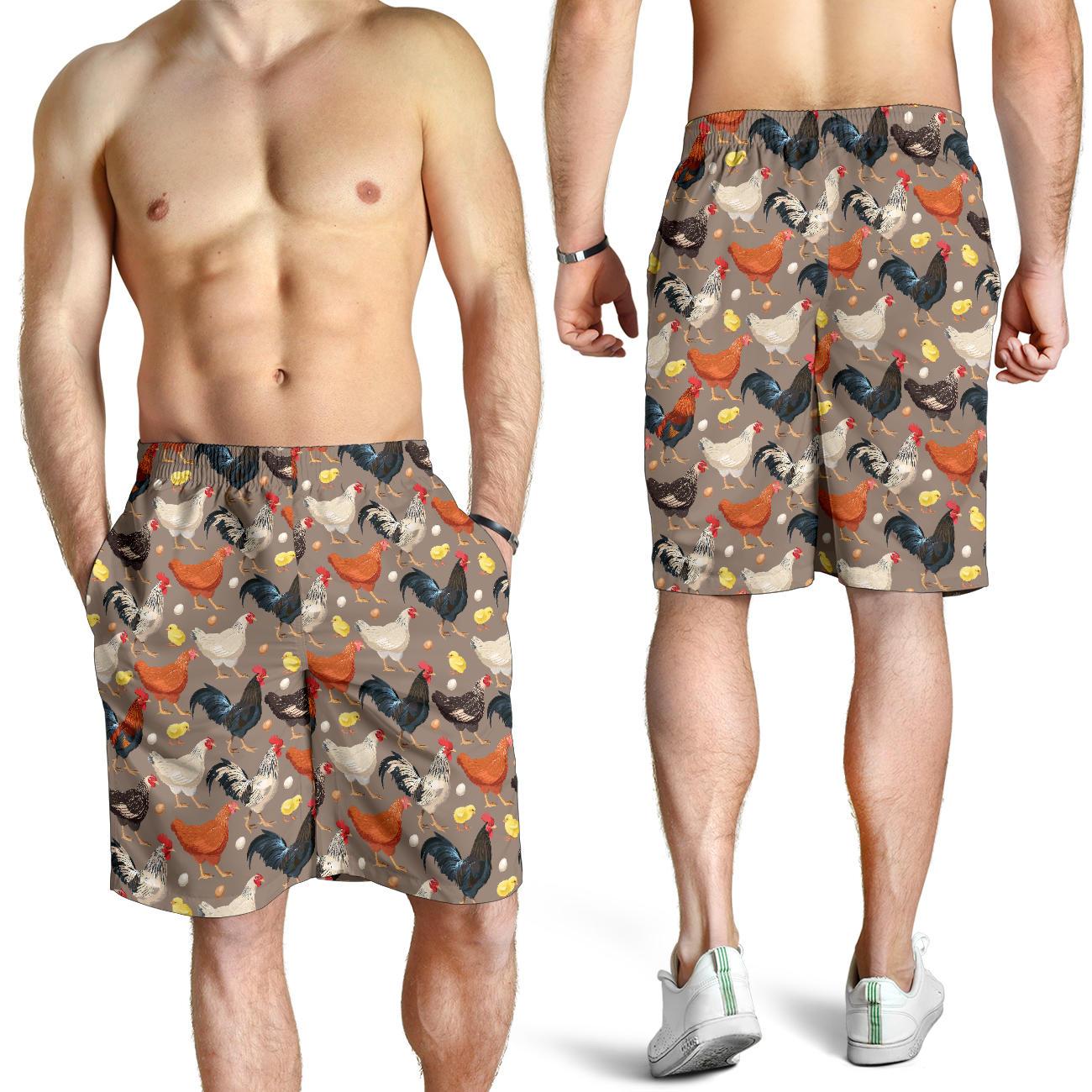 Chicken Evolution Pattern Mens Shorts-JTAMIGO.COM