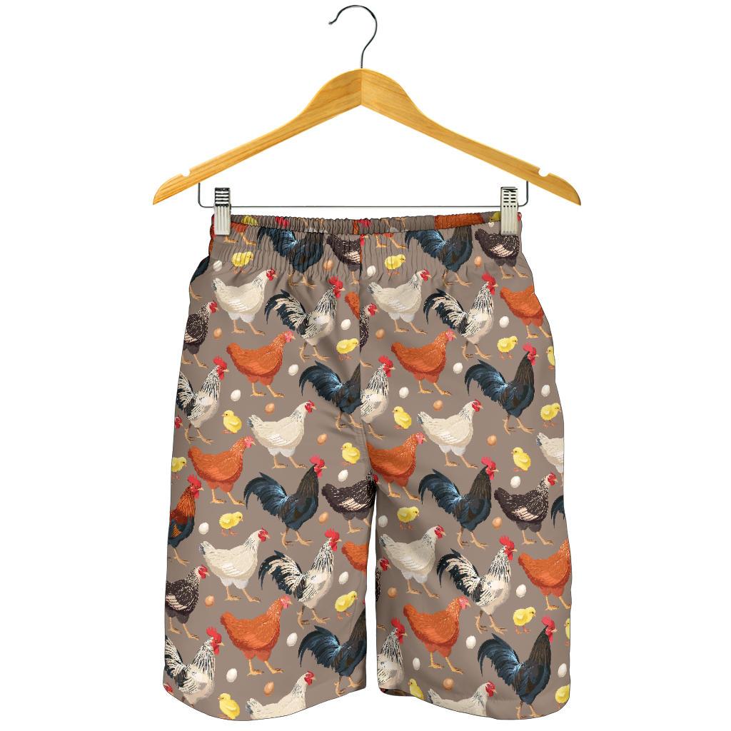 Chicken Evolution Pattern Mens Shorts-JTAMIGO.COM