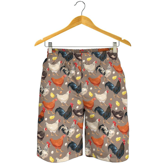 Chicken Evolution Pattern Mens Shorts-JTAMIGO.COM