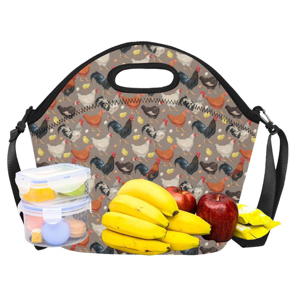 Chicken Evolution Pattern Neoprene Lunch Bag (Model 1669)(Large)-JTAMIGO.COM