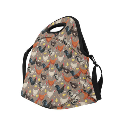 Chicken Evolution Pattern Neoprene Lunch Bag (Model 1669)(Large)-JTAMIGO.COM